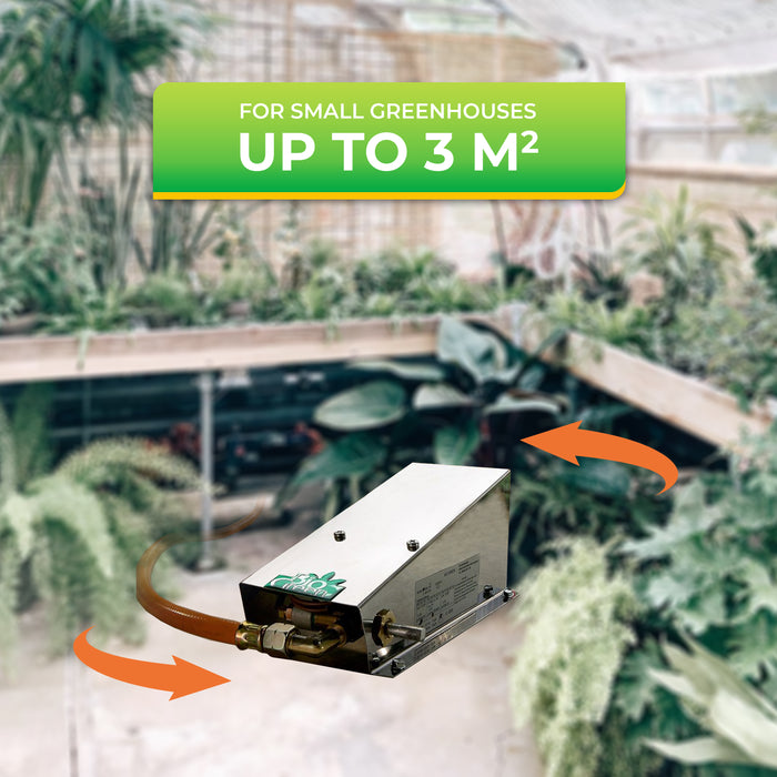 Gas greenhouse heater in a greenhouse