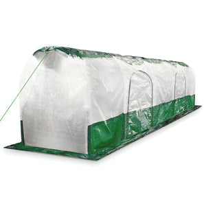 SD300 - 118”L x 28”W x 31”H - Greenhouses for Outdoors - Walk in Large Green Houses for Outside Heavy Duty - Pre-Assembled with 2 Side Doors with Zippers for Easy Access - Transparent/Green